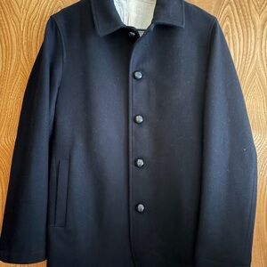 MUJI MEN'S BLACK WOOL COAT SIZE M